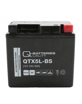 QTX5L-BS (YTX5L-BS) Μπαταρία Μοτοσυκλέτας Q-BATTERIES GEL 12V 5Ah 80A