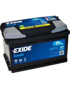 Μπαταρία Αυτοκινήτου 71Ah 670A EXIDE EXCELL EB712