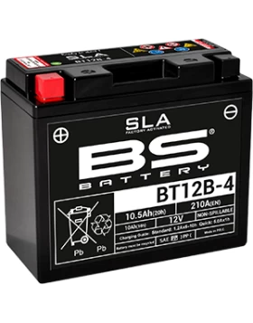 BT12B-4 (YT12B-4) SLA Μπαταρία Μοτοσυκλέτας BS 12V 10.5Ah