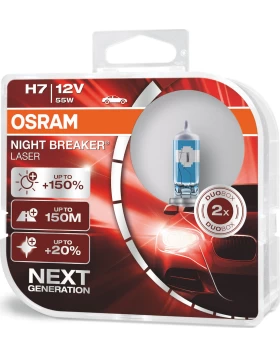 Λάμπες OSRAM Night Breaker Laser +150% H7 12V 55W 2τμχ