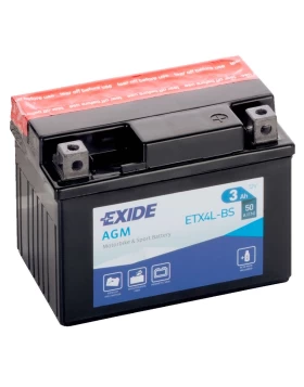 ETX4L-BS (YTX4L-BS) Μπαταρία Μοτοσυκλέτας EXIDE AGM 3Ah 50A