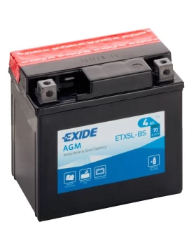 ETX5L-BS(YTX5L-BS) Μπαταρία Μοτοσυκλέτας EXIDE AGM 4Ah 70A