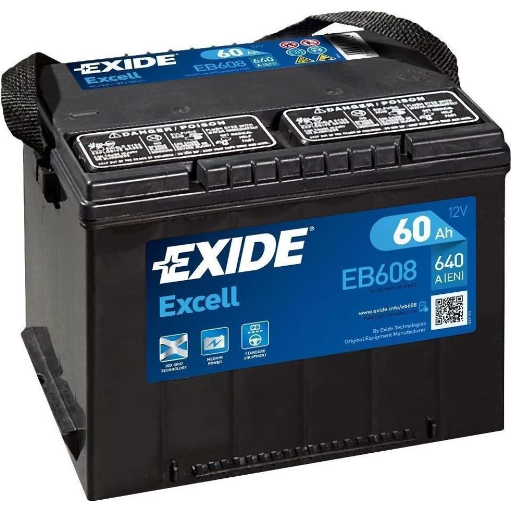 Μπαταρία Αυτοκινήτου 60Ah 640A EXIDE EXCELL EB608