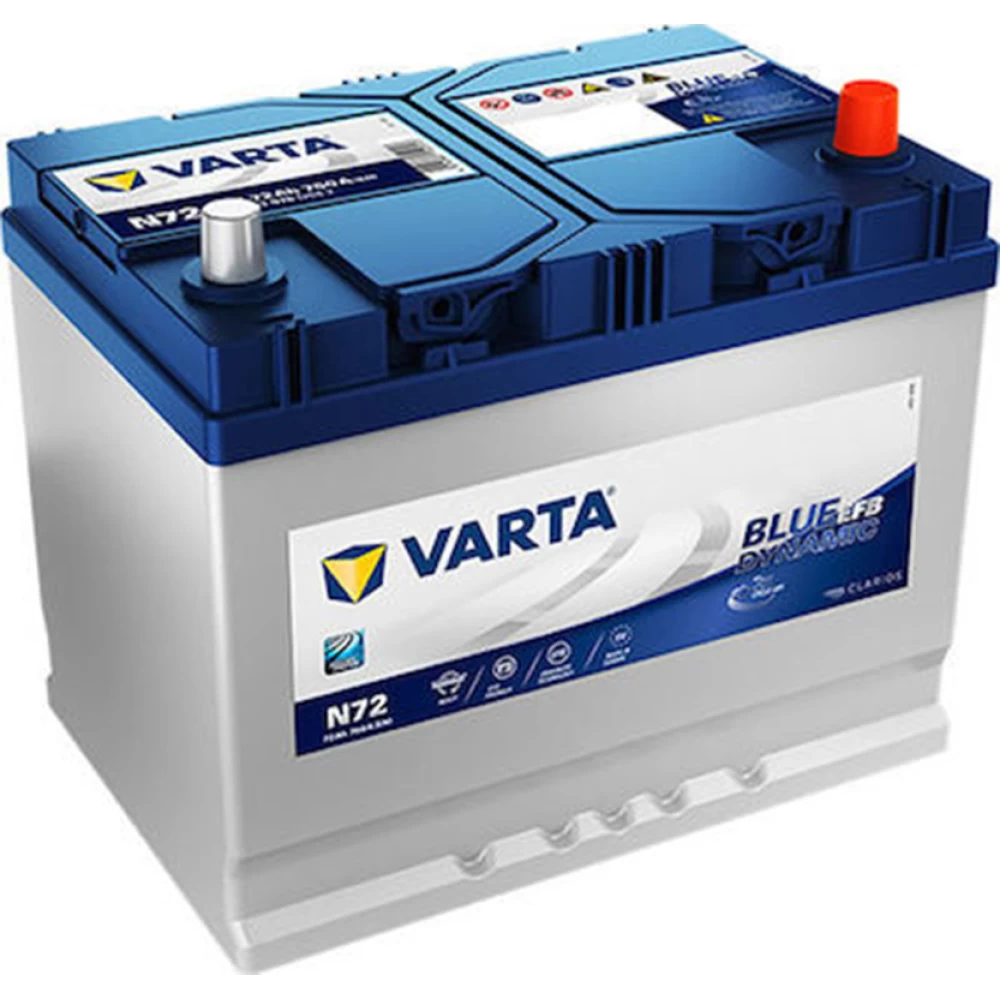 Μπαταρία αυτοκινήτου N72 VARTA 72Ah 760A Blue Dynamic EFB Start & Stop 