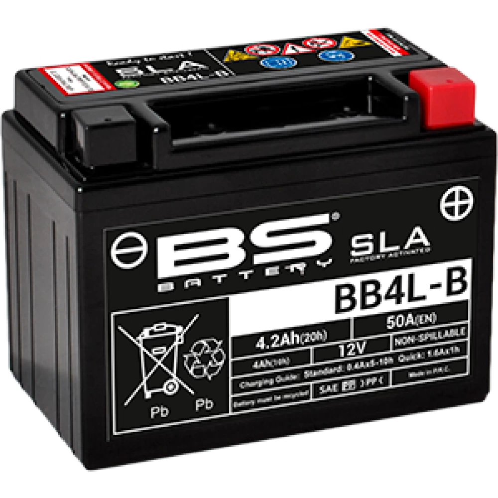 BB4L-B (YB4L-B) SLA Μπαταρία Μοτοσυκλέτας BS 12V 4.2Ah
