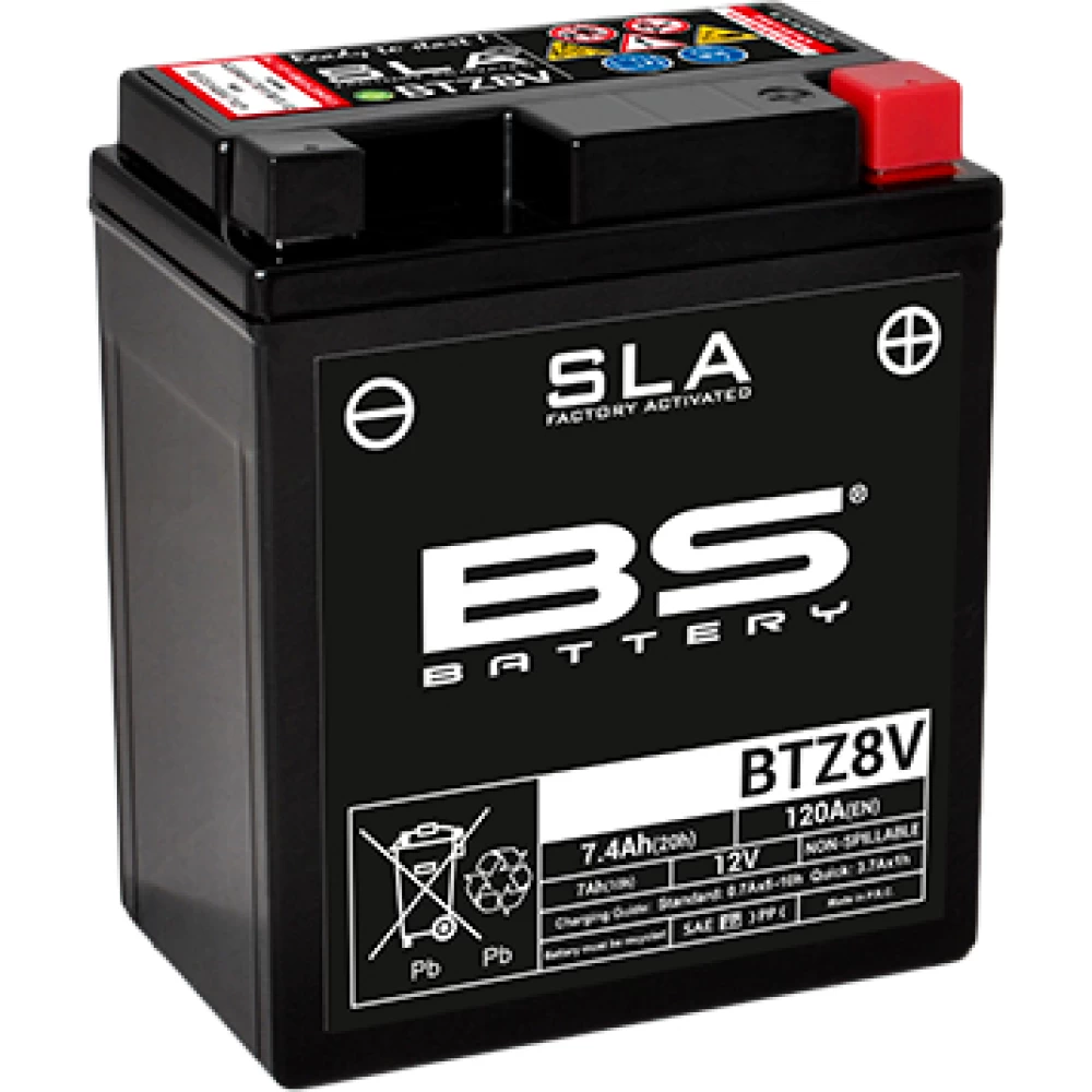 BTZ8V (YTZ8V) SLA Μπαταρία Μοτοσυκλέτας BS 12V 7.4Ah