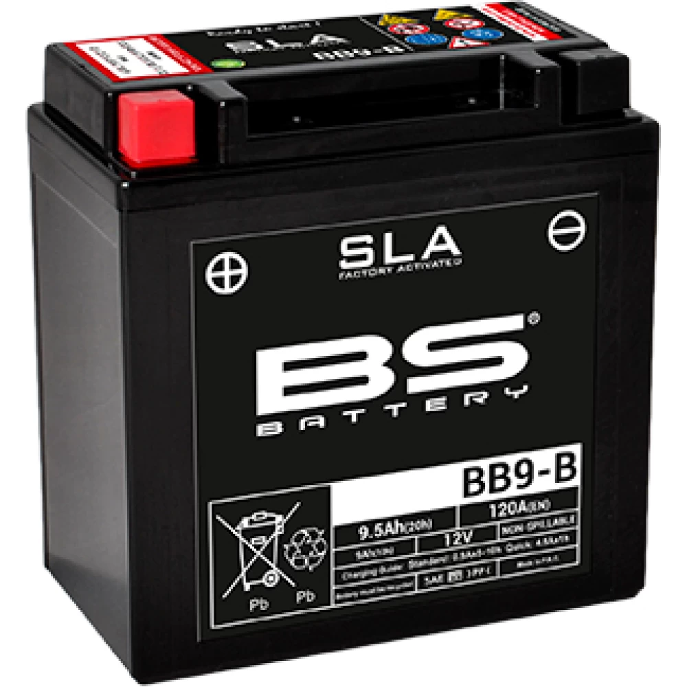 BB9-B (YB9-B) SLA Μπαταρία Μοτοσυκλέτας BS 12V 9.5Ah