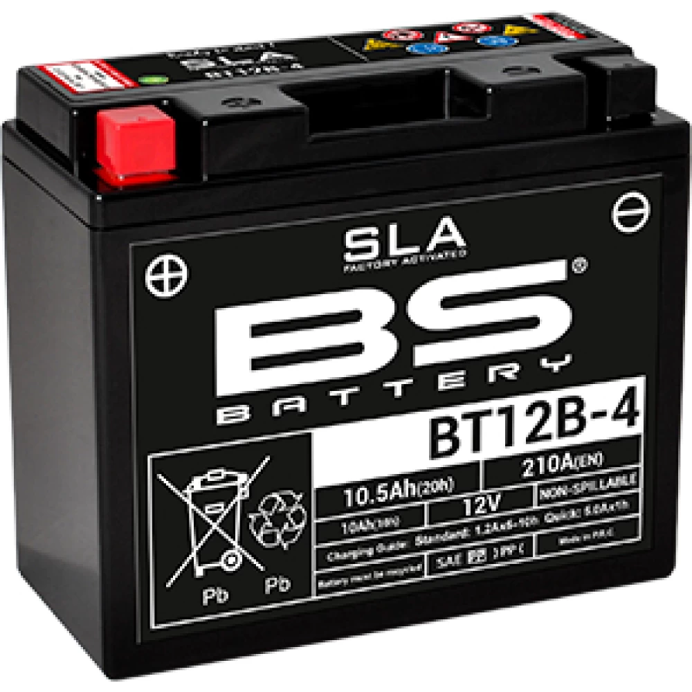 BT12B-4 (YT12B-4) SLA Μπαταρία Μοτοσυκλέτας BS 12V 10.5Ah