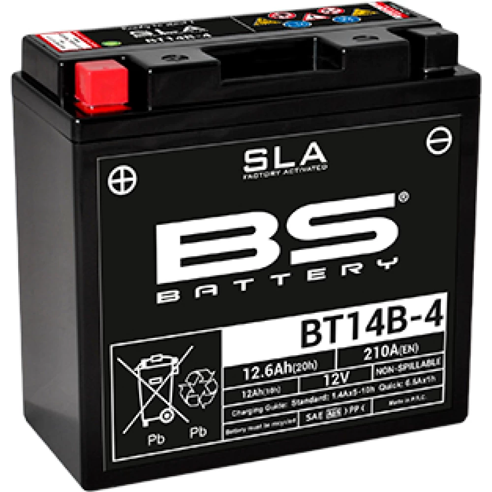 BT14B-4 (YT14B-4) SLA Μπαταρία Μοτοσυκλέτας BS 12V 12.6Ah