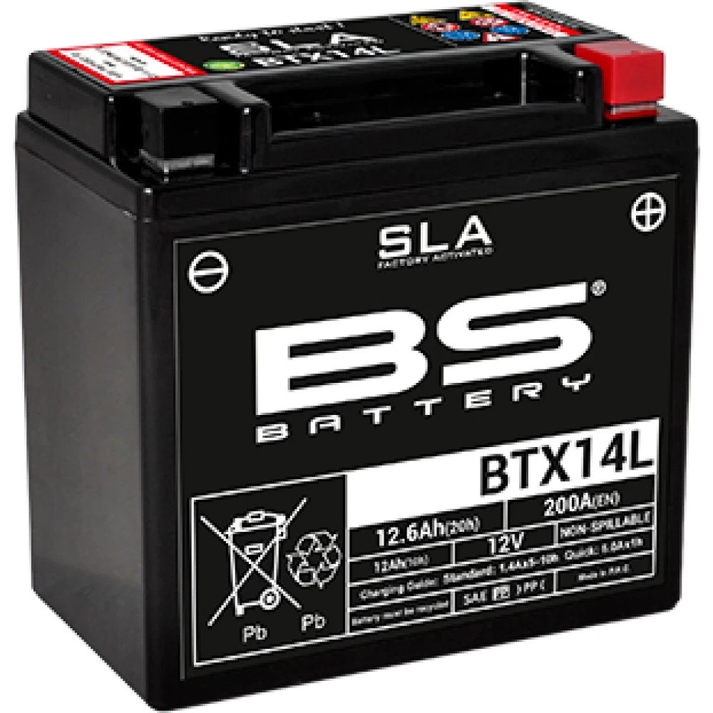 BTX14L (YTX14L) SLA Μπαταρία Μοτοσυκλέτας BS 12V 12.6Ah