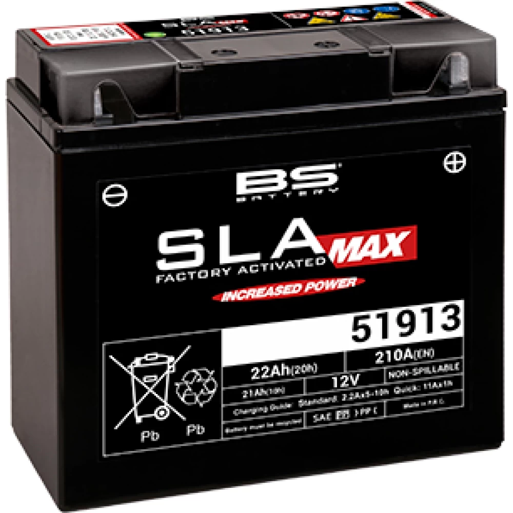 51913 SLA MAX Μπαταρία Μοτοσυκλέτας BS 12V 21Ah