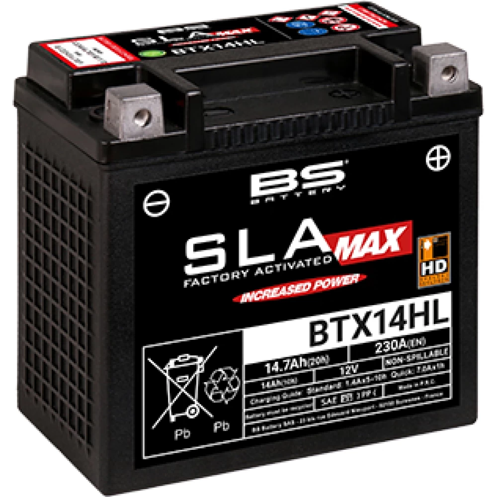 BTX14HL (YTX14HL, YTX14L-BS) SLA Max Μπαταρία Μοτοσυκλέτας BS 12V 14.7Ah