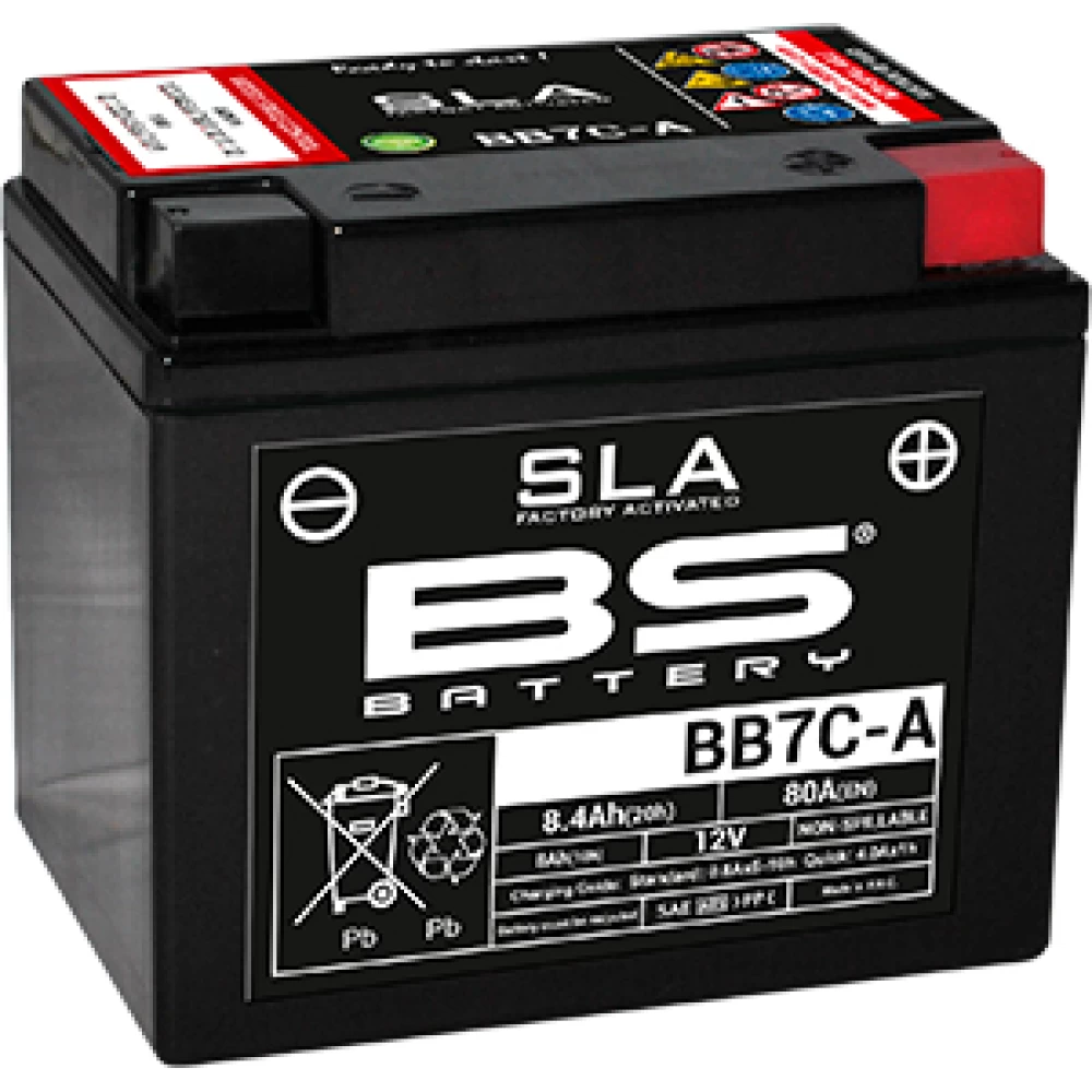 BB7C-A (YB7C-A) SLA Μπαταρία Μοτοσυκλέτας BS 12V 8.4Ah