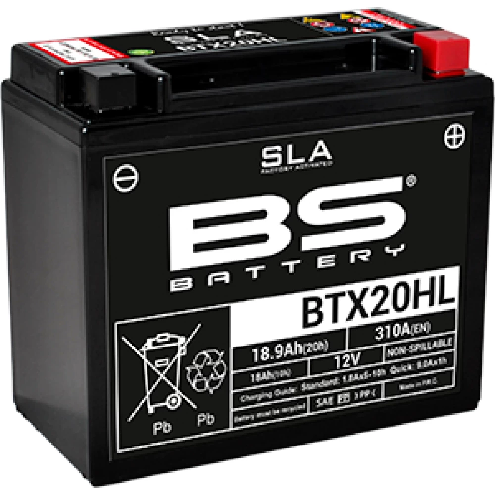 BTX20HL (YTX20HL) SLA Μπαταρία Μοτοσυκλέτας BS 12V 18.9Ah