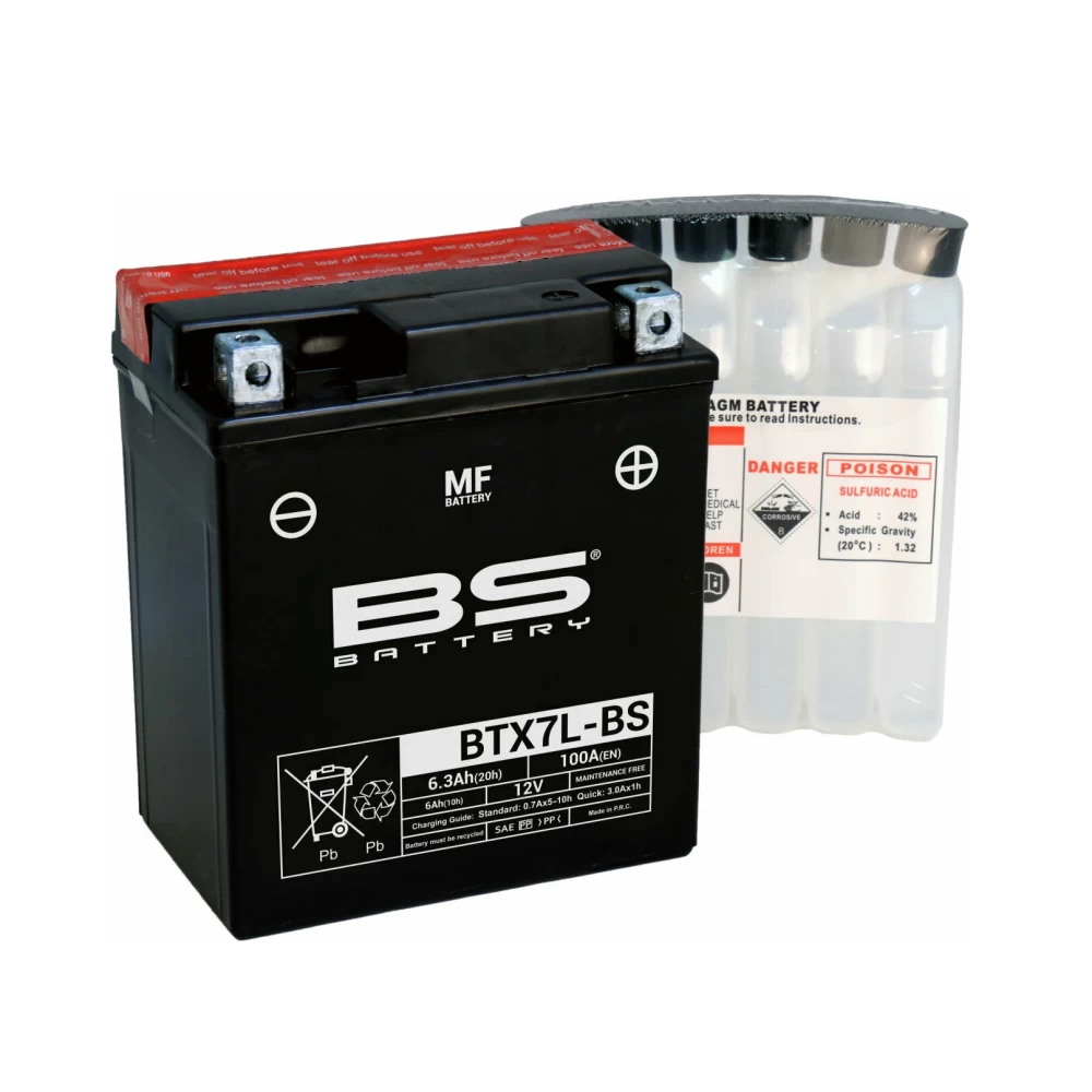 BTX7L-BS (YTX7L-BS) Μπαταρία Μοτοσυκλέτας BS 12V 6.3Ah