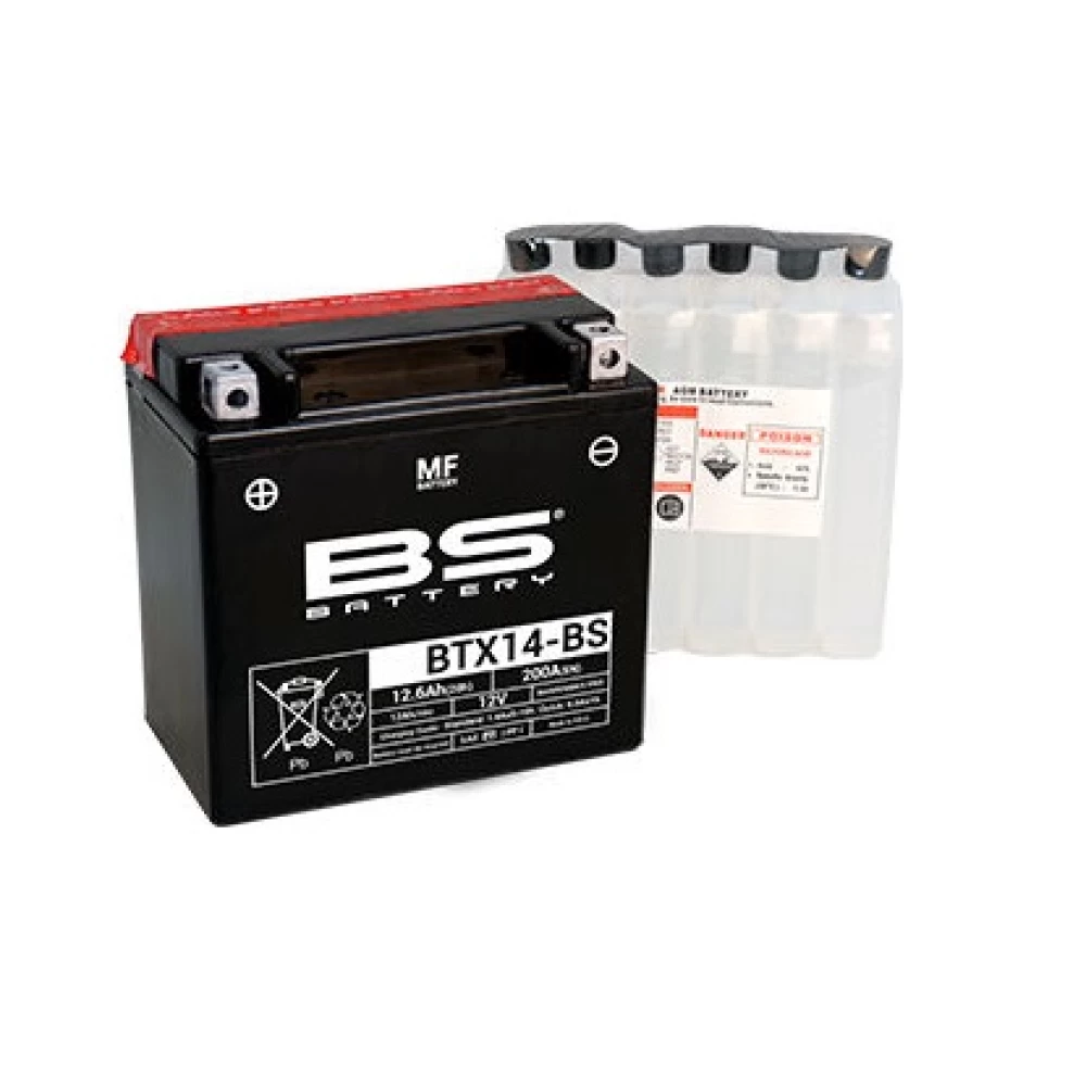 BTX14-BS (YTX14-BS) Μπαταρία Μοτοσυκλέτας BS 12V 12.6Ah