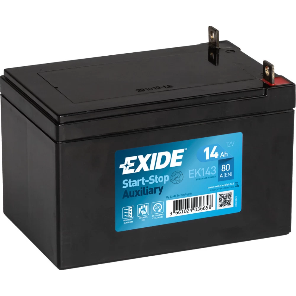 Μπαταρία αυτοκινήτου EK143 EXIDE 14Ah 80A Auxiliary AGM Start - Stop