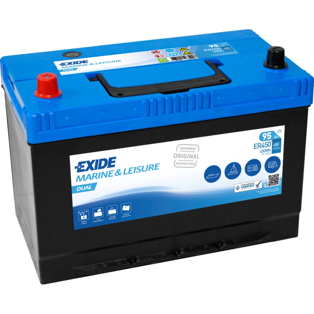 Μπαταρία σκάφους ER450 EXIDE Μarine & Leisure Dual 95Ah 650A