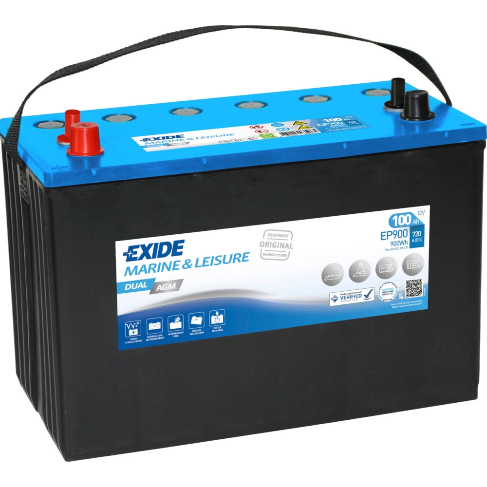 Μπαταρία σκάφους EP900 EXIDE Μarine & Leisure Dual AGM 100Ah 720A