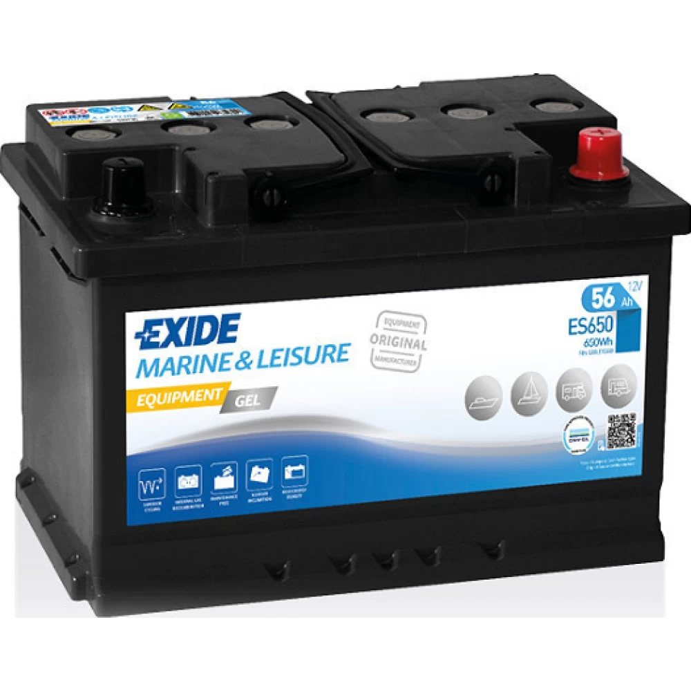 Μπαταρία σκάφους ES650 EXIDE Μarine & Leisure Equipment Gel 56Ah 460A