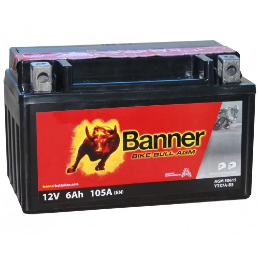 YTX7A-BS Μπαταρία Μοτοσυκλέτας BANNER Bike Bull AGM 12V 6Ah 105A