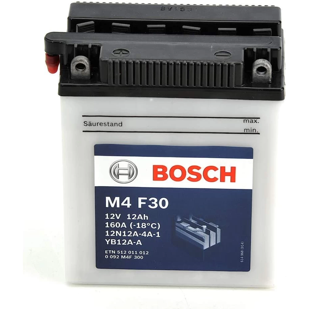 YB12A-A (12N12A-4A-1) Μπαταρία Μοτοσυκλέτας BOSCH M4F30 12Ah