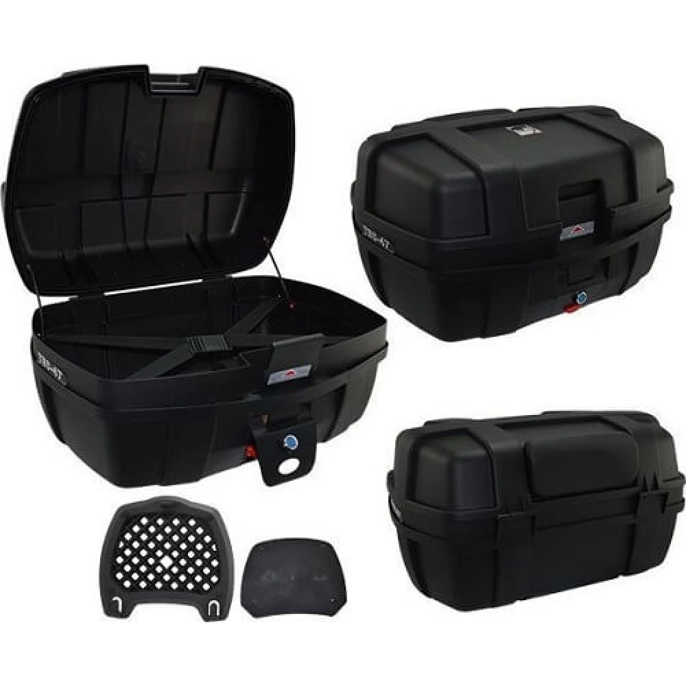 Βαλίτσα Μηχανής TEC/STR 47lt - Μαύρη με μαξιλάρι πλάτης
