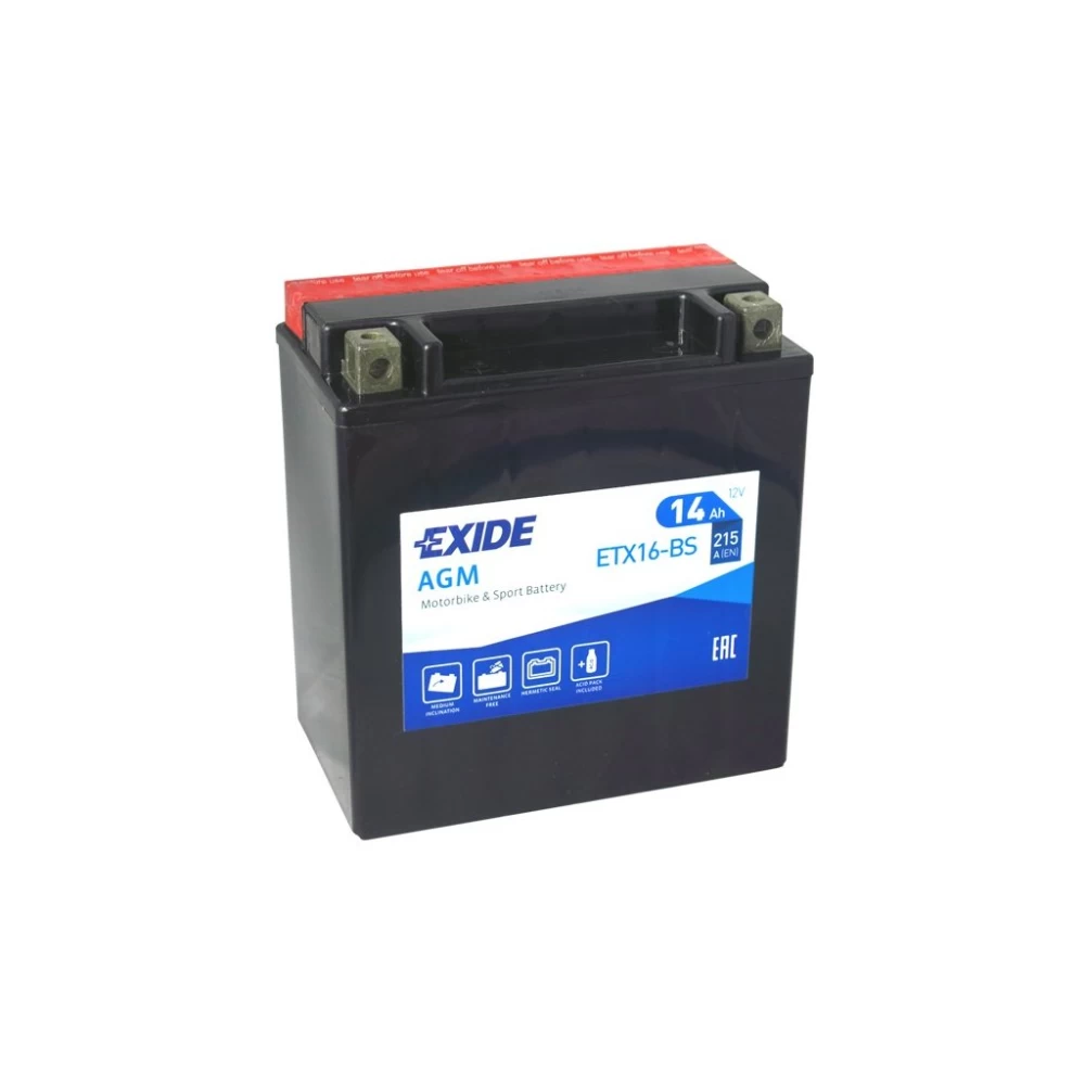 ETX16-BS (YTX16-BS) Μπαταρία Μοτοσυκλέτας EXIDE AGM 12V 14Ah 215A