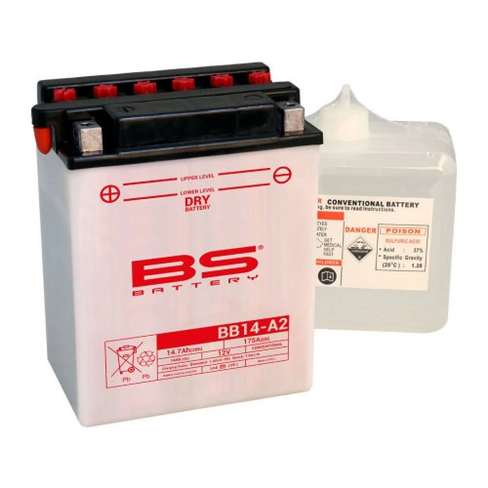 BB14-A2 (YB14-A2) Μπαταρία Μοτοσυκλέτας BS 12V 14.7Ah 175A