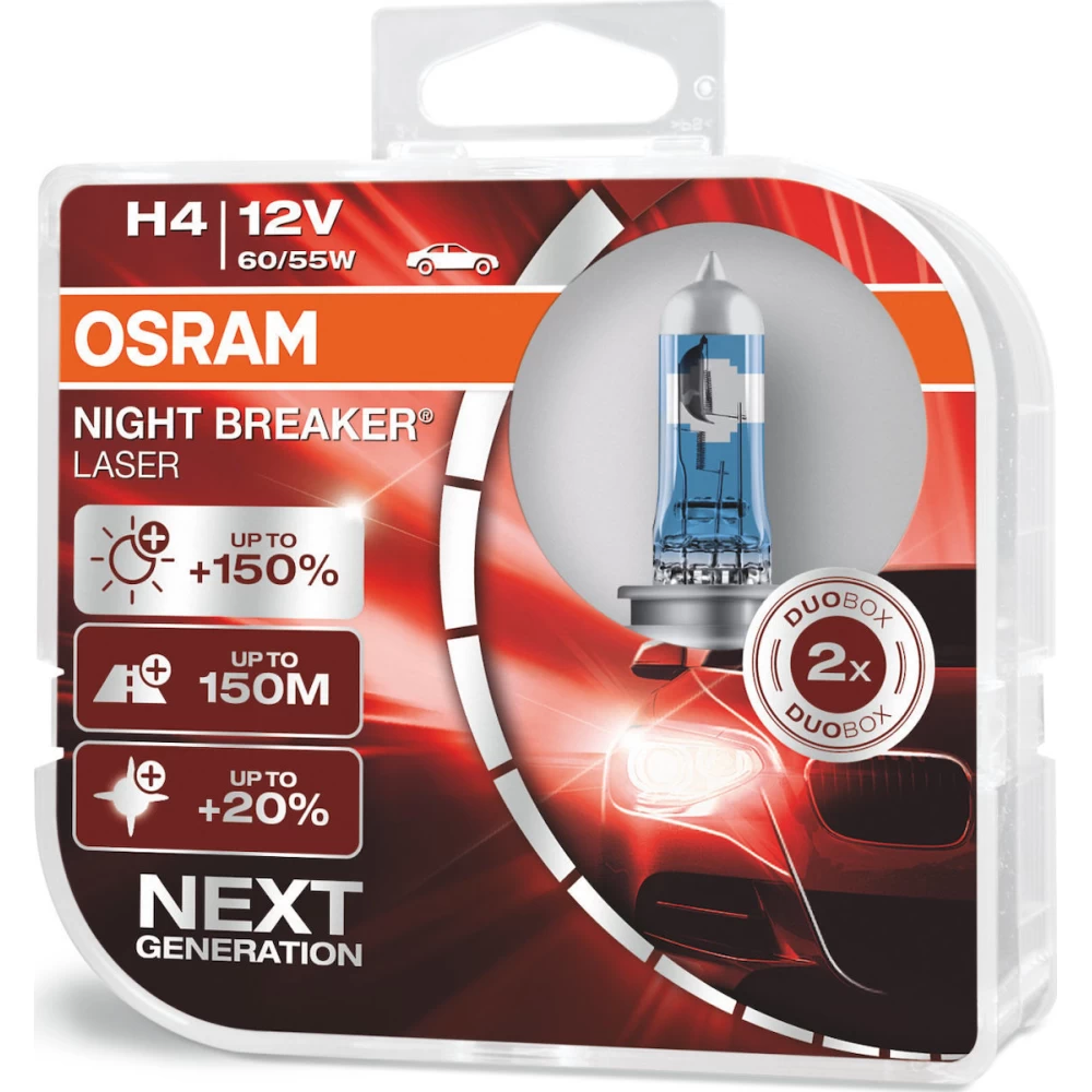 Λάμπες OSRAM Night Breaker Laser +150% H4 12V 60/55W 2τμχ