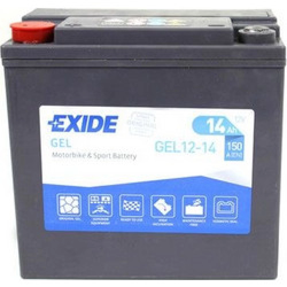 GEL12-14 (YTX14-BS, ETX14-BS, YTX14H-BS) Μπαταρία Μοτοσυκλέτας EXIDE GEL 14Ah 150A