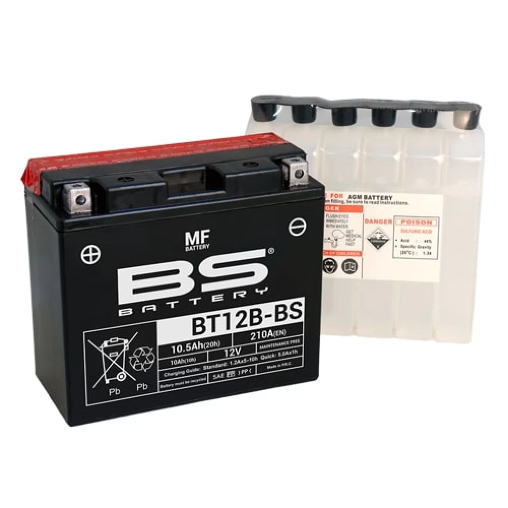 BT12B-BS (YT12B-BS) Μπαταρία Μοτοσυκλέτας BS 12V 10.5Ah 210A