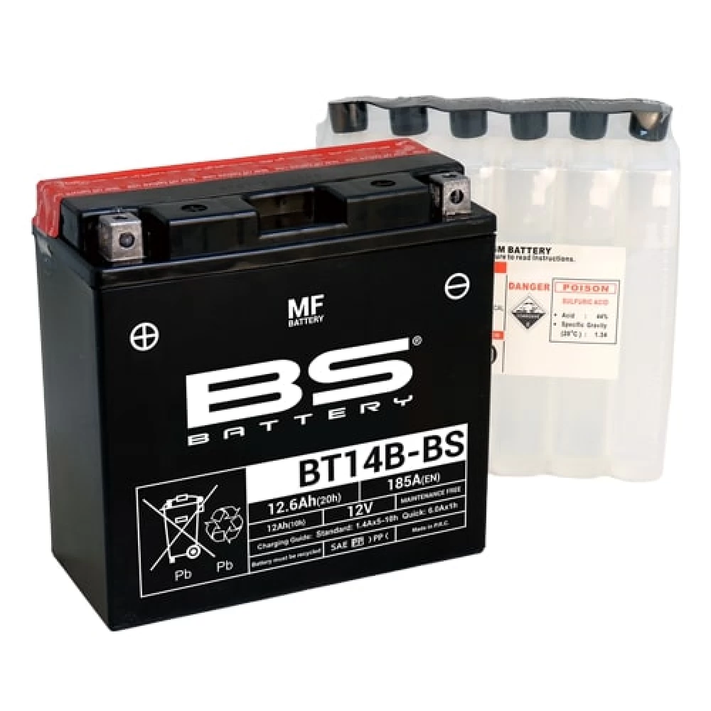 BT14B-BS (YT14B-BS) Μπαταρία Μοτοσυκλέτας BS 12V 12.6Ah 185A