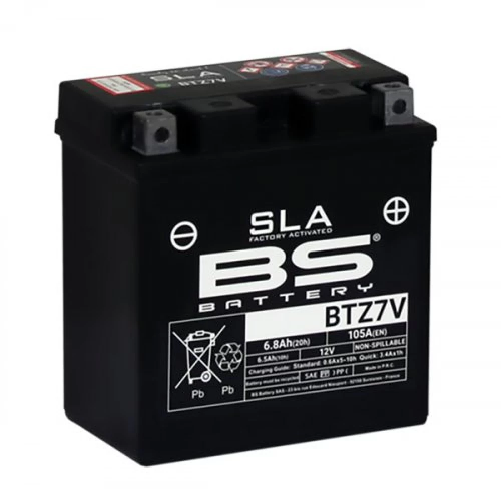 BTZ7V SLA (YTZ7V)Μπαταρία Μοτοσυκλέτας BS 12V 6.8Ah 105A