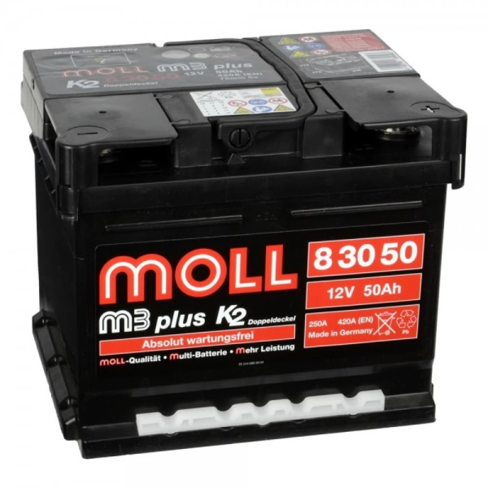 Μπαταρία αυτοκινήτου MOLL 50Ah 420A M3 Plus K2 Δεξιά+