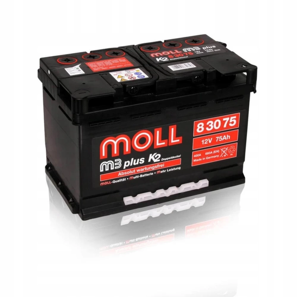 Μπαταρία αυτοκινήτου MOLL 75Ah 680A M3 Plus K2 Δεξιά+