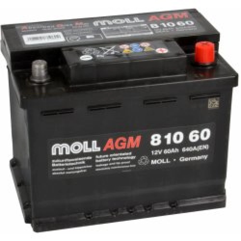 Μπαταρία αυτοκινήτου MOLL 60Ah 640A AGM Start - Stop Δεξιά+