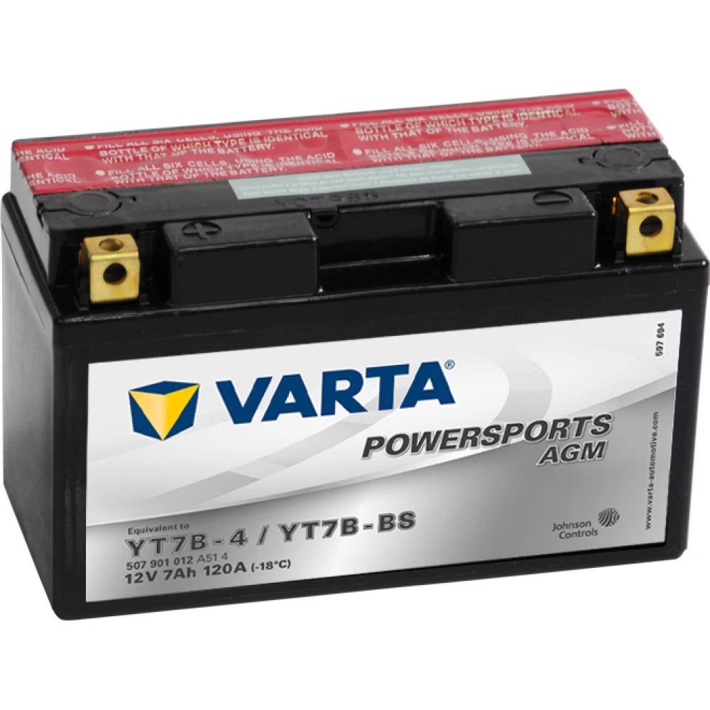 YT7B-4/YT7B-BS Μπαταρία Μοτοσυκλέτας VARTA Powersports AGM