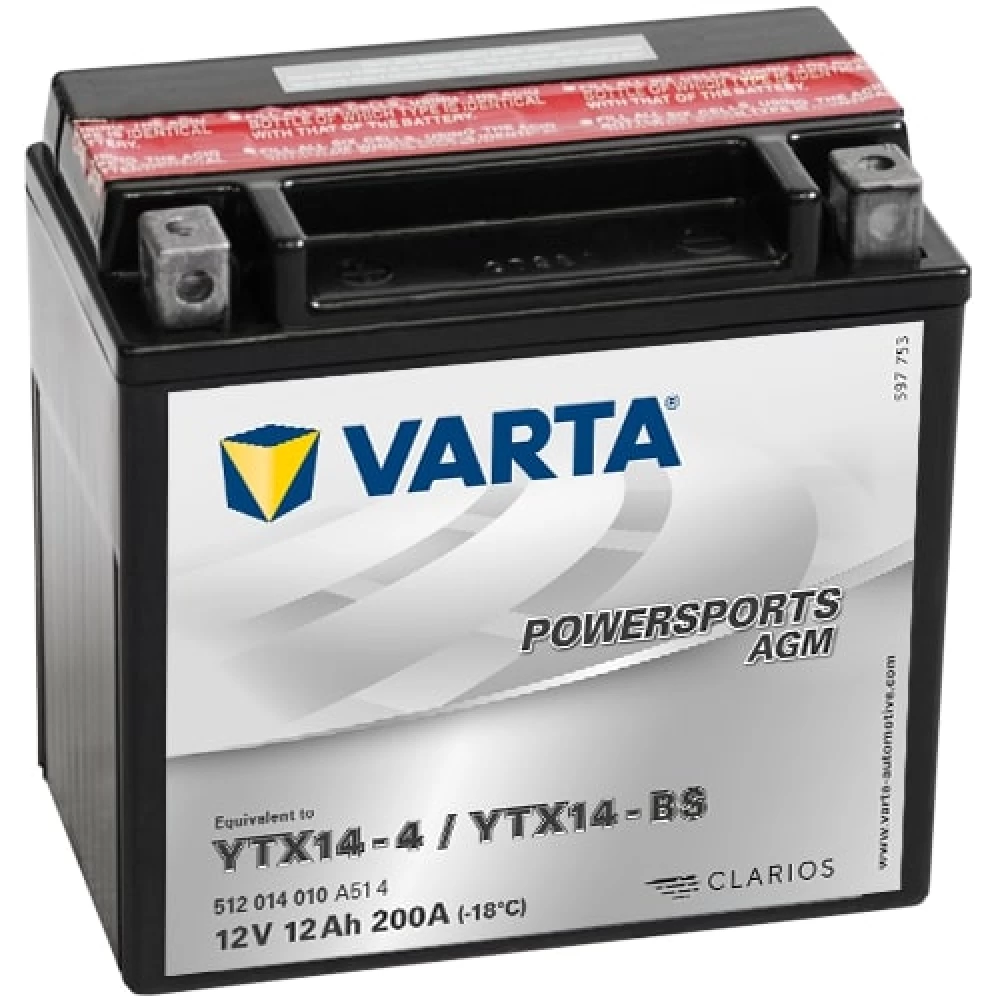 YTX14-4/YTX14-BS Μπαταρία Μοτοσυκλέτας VARTA Powersports AGM 12Ah