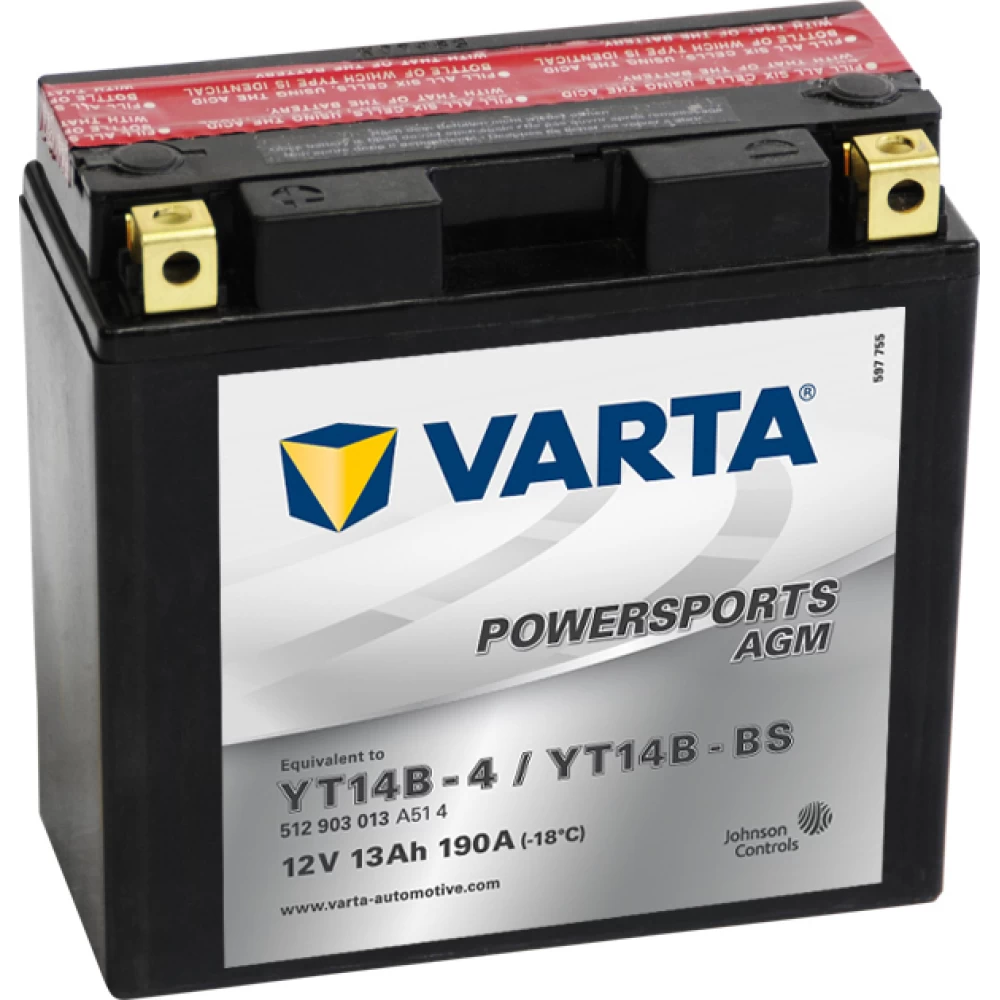 YT14B-4/YT14B-BS Μπαταρία Μοτοσυκλέτας VARTA Powersports AGM
