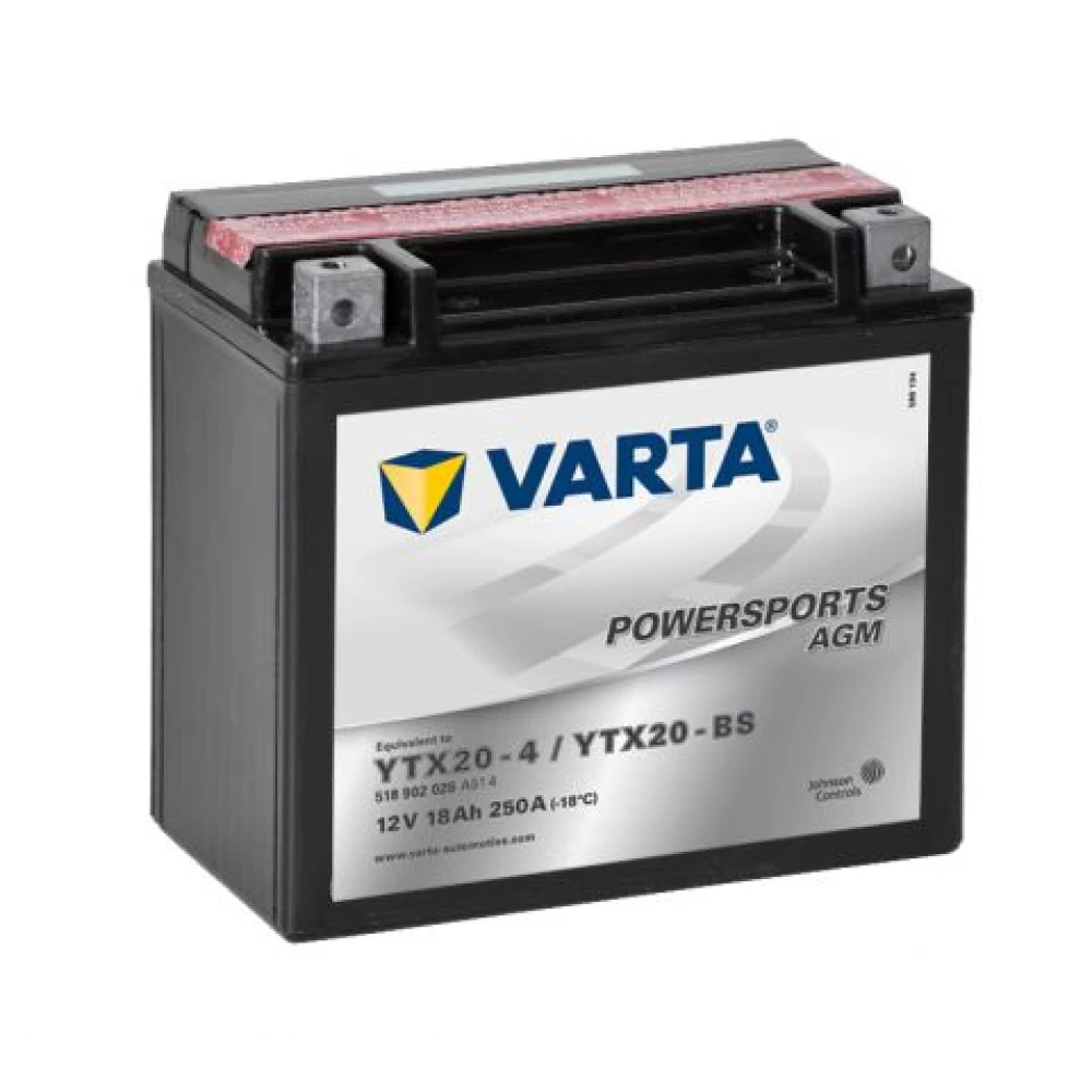 YTX20-4/YTX20-BS Μπαταρία Μοτοσυκλέτας VARTA Powersports AGM 18Ah