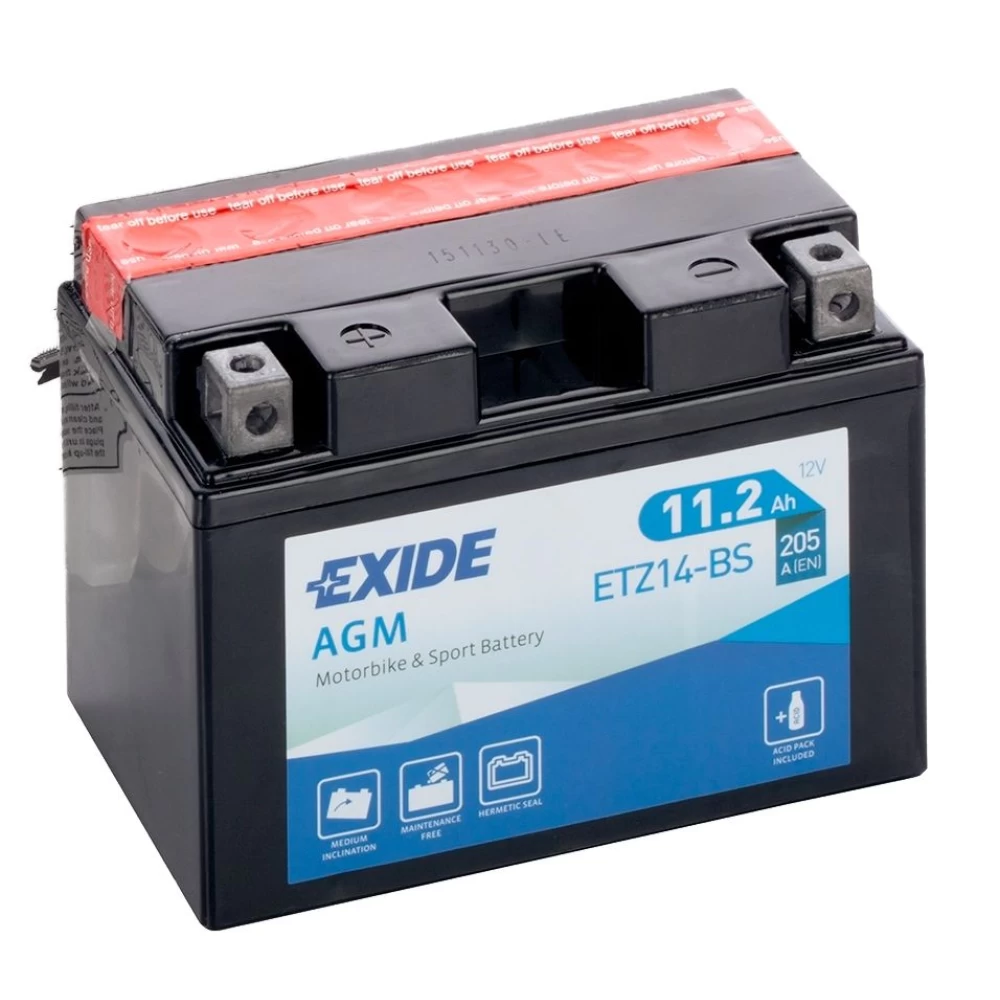 ETZ14-BS(YTZ14S) Μπαταρία Μοτοσυκλέτας EXIDE AGM 11.2Ah 205A