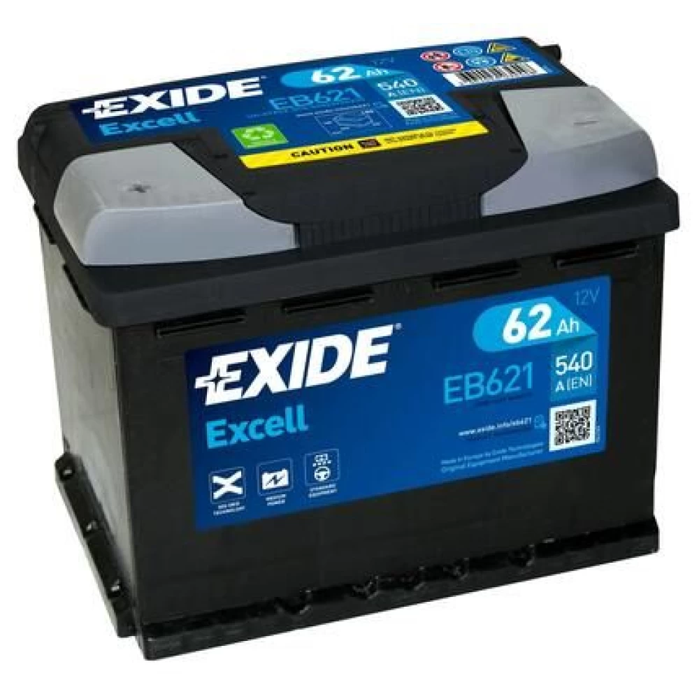 Μπαταρία Αυτοκινήτου 62Ah 540A EXIDE EXCELL EB621 Αριστερά+