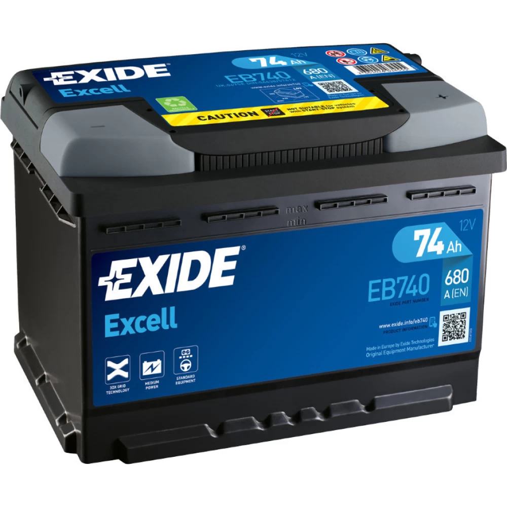 Μπαταρία Αυτοκινήτου 74Ah 680A EXIDE EXCELL EB740