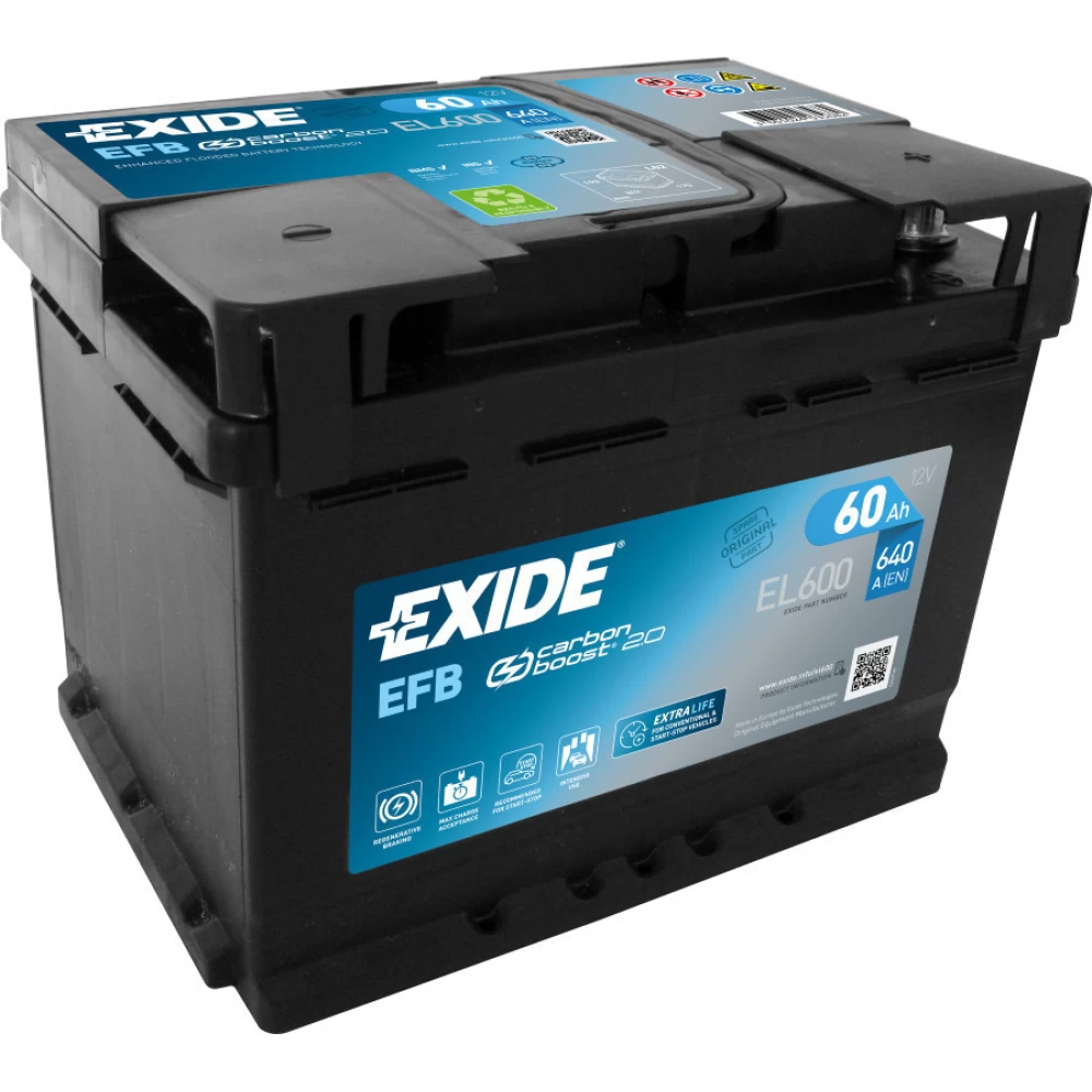 Μπαταρία Αυτοκινήτου 60Ah 640A EXIDE EL600 EFB Start & Stop