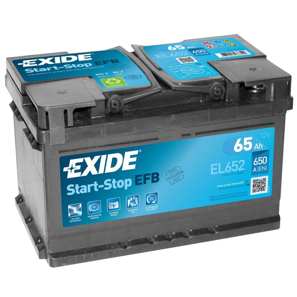 Μπαταρία Αυτοκινήτου 65Ah 650A EXIDE EL652 EFB Start & Stop