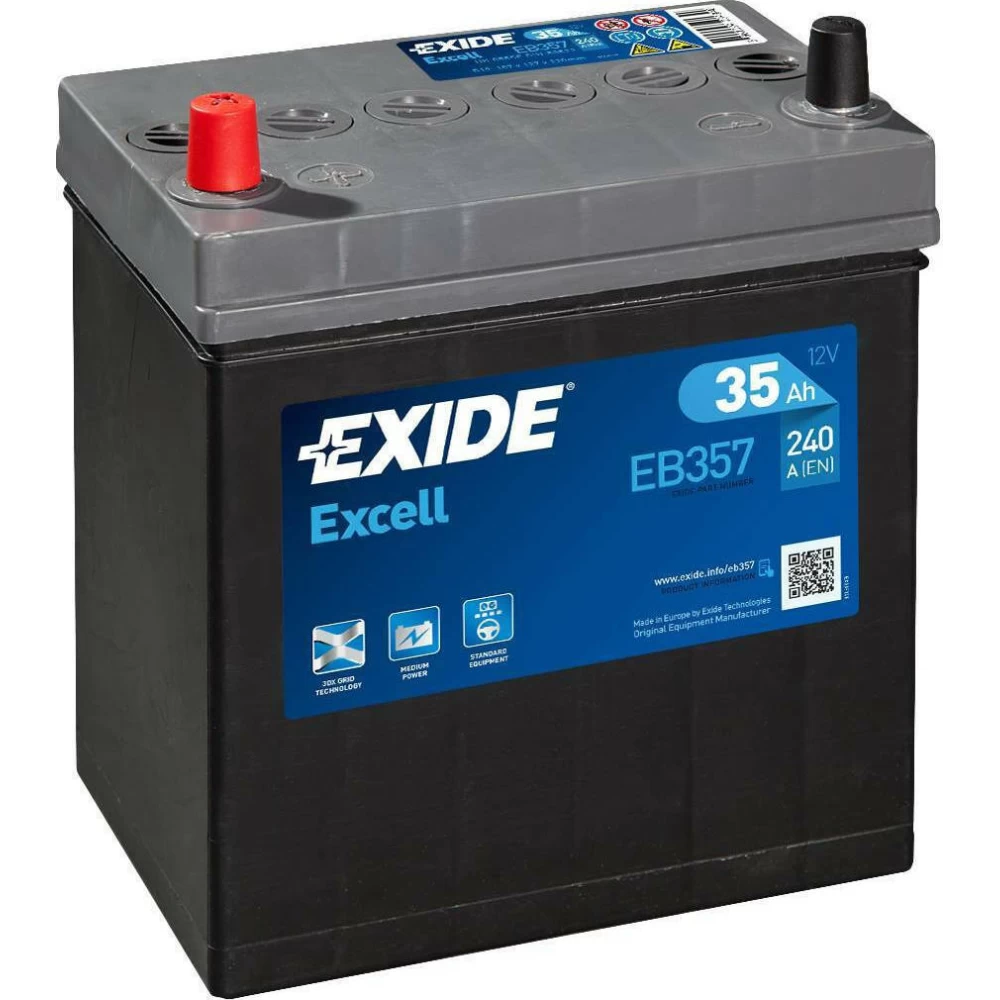 Μπαταρία Αυτοκινήτου 35Ah 240A EXIDE EXCELL EB357